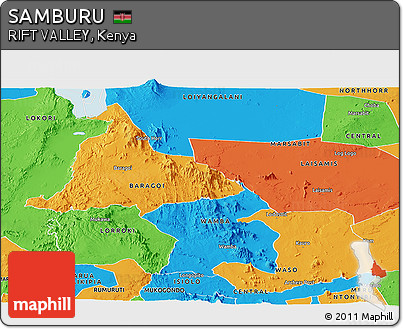 Political Panoramic Map of SAMBURU
