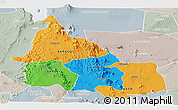 Political Panoramic Map of SAMBURU, lighten, semi-desaturated