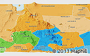 Political Panoramic Map of SAMBURU, political shades outside