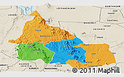 Political Panoramic Map of SAMBURU, shaded relief outside