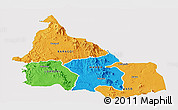 Political Panoramic Map of SAMBURU, single color outside