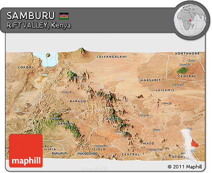 Satellite Panoramic Map of SAMBURU