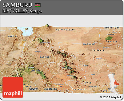 Satellite Panoramic Map of SAMBURU