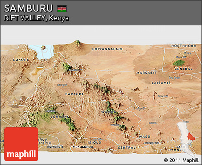 Satellite Panoramic Map of SAMBURU