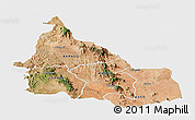 Satellite Panoramic Map of SAMBURU, single color outside