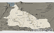 Shaded Relief Panoramic Map of SAMBURU, darken