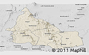 Shaded Relief Panoramic Map of SAMBURU, desaturated