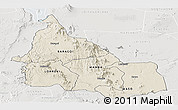 Shaded Relief Panoramic Map of SAMBURU, lighten, semi-desaturated