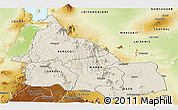 Shaded Relief Panoramic Map of SAMBURU, physical outside