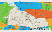 Shaded Relief Panoramic Map of SAMBURU, political outside