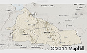 Shaded Relief Panoramic Map of SAMBURU, semi-desaturated