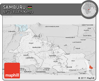 Silver Style Panoramic Map of SAMBURU