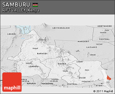 Silver Style Panoramic Map of SAMBURU