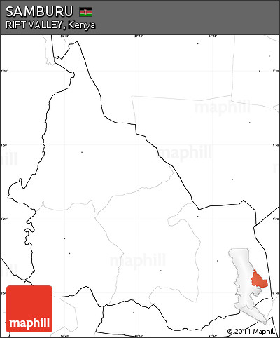 Blank Simple Map of SAMBURU, no labels