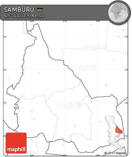 Blank Simple Map of SAMBURU, no labels