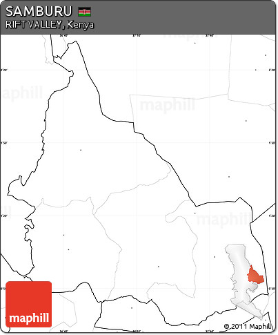 Blank Simple Map of SAMBURU, no labels