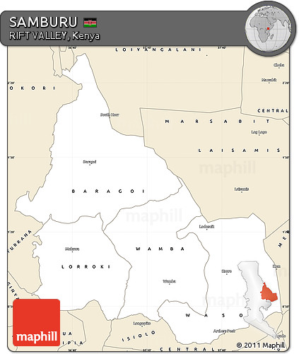 Classic Style Simple Map of SAMBURU