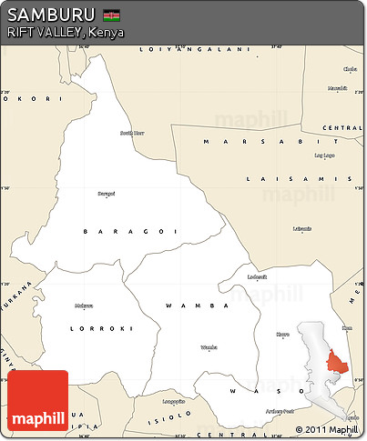 Classic Style Simple Map of SAMBURU