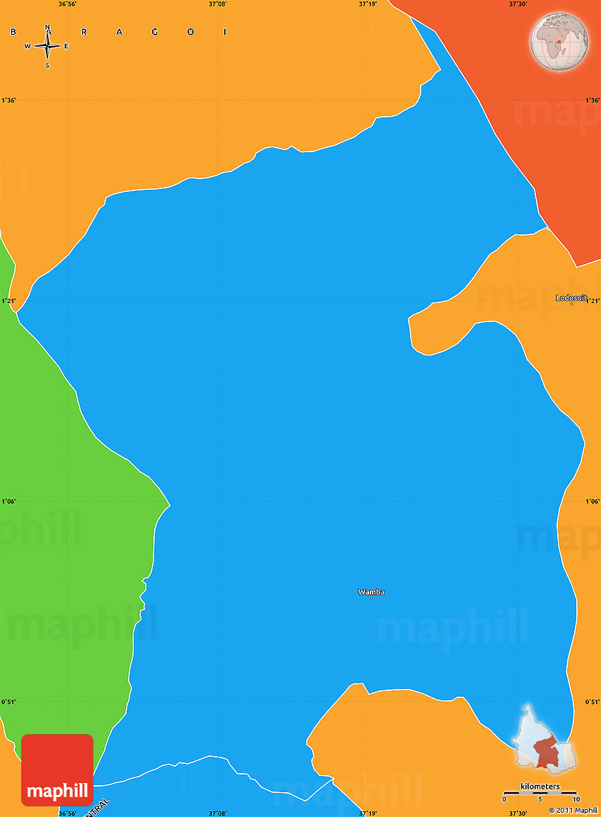 Political Simple Map of WAMBA