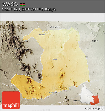Physical 3D Map of WASO, semi-desaturated