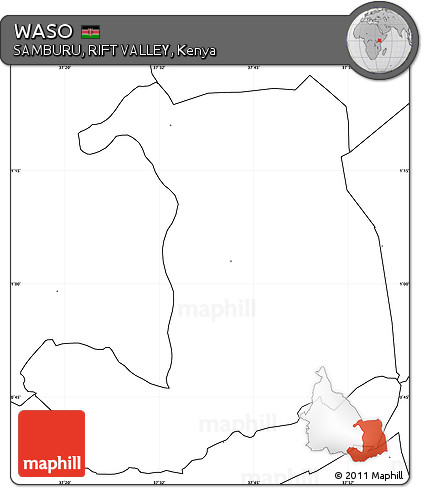 Blank Simple Map of WASO, no labels