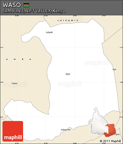 Classic Style Simple Map of WASO