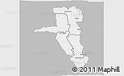 Gray 3D Map of UASIN GISHU, single color outside