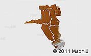 Physical 3D Map of UASIN GISHU, single color outside