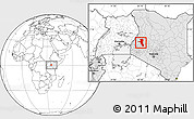 Blank Location Map of UASIN GISHU, highlighted country