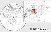 Blank Location Map of UASIN GISHU, highlighted parent region, within the entire country