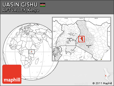 Blank Location Map of UASIN GISHU, highlighted parent region