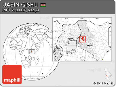 Blank Location Map of UASIN GISHU, highlighted parent region