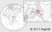 Blank Location Map of UASIN GISHU, highlighted parent region