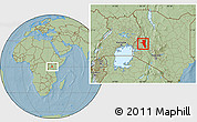 Savanna Style Location Map of UASIN GISHU, hill shading