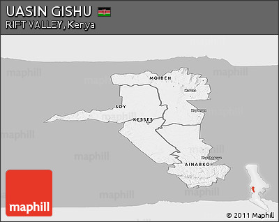 Gray Panoramic Map of UASIN GISHU, single color outside