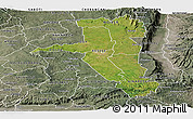 Satellite Panoramic Map of UASIN GISHU, semi-desaturated