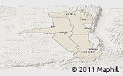 Shaded Relief Panoramic Map of UASIN GISHU, lighten