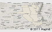 Shaded Relief Panoramic Map of UASIN GISHU, semi-desaturated