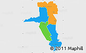 Political Simple Map of UASIN GISHU, single color outside