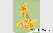 Savanna Style 3D Map of WEST POKOT, single color outside