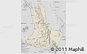 Shaded Relief 3D Map of WEST POKOT, desaturated