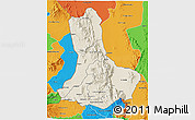 Shaded Relief 3D Map of WEST POKOT, political outside