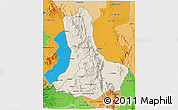 Shaded Relief 3D Map of WEST POKOT, political shades outside