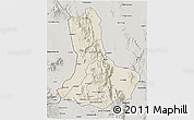Shaded Relief 3D Map of WEST POKOT, semi-desaturated