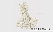 Shaded Relief 3D Map of WEST POKOT, single color outside