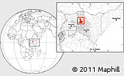 Blank Location Map of WEST POKOT, highlighted parent region, within the entire country