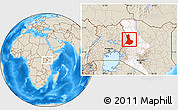 Shaded Relief Location Map of WEST POKOT, highlighted parent region