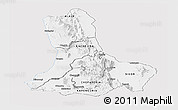 Silver Style Panoramic Map of WEST POKOT, single color outside