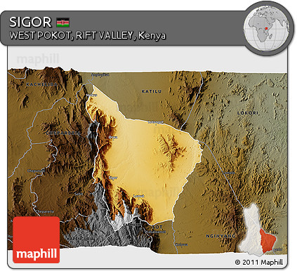 Physical 3D Map of SIGOR, darken