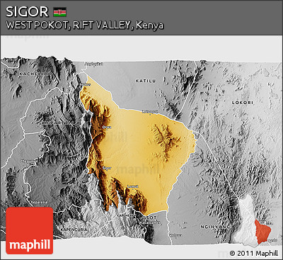 Physical 3D Map of SIGOR, desaturated